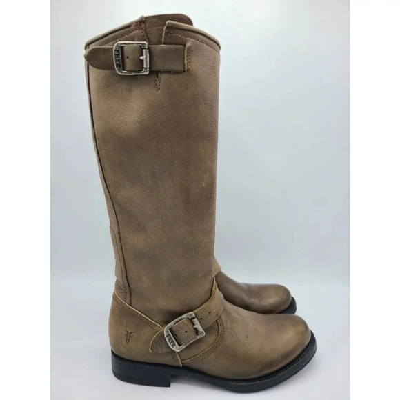 Frye Veronica 77618 Brown Leather Tall Knee High Riding Boots 5.5 - Picture 2 of 16